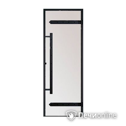 Дверь для бани Harvia Стеклянная дверь для сауны LEGEND 7/19 черная коробка сосна сатин D71905МL