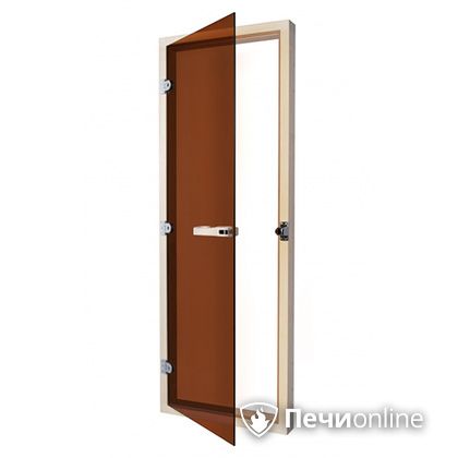 Дверь стеклянная Sawo Дверь 730 - 4SGD кедр 690mm х 1890mm  Бронза с порогом