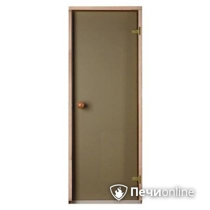 Дверь для бани Eesti sauna дверь стеклянная «сатин» 7/19  коробка осина