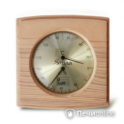 Термогигрометр Sawo 285-THD Прямоугольный с изгибом со стеклом кедр