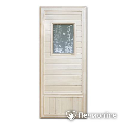 Дверь деревянная Банный эксперт Девушка в баньке эконом коробка липа 185/75